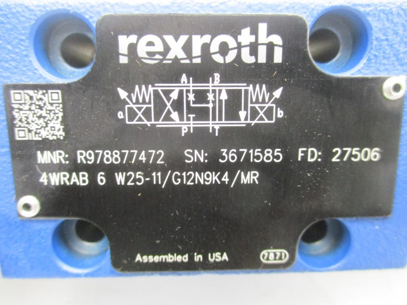 REXROTH 4WRAB6W25-11/G12N9K4/MR R978877472 12VDC 2.50A NSNP