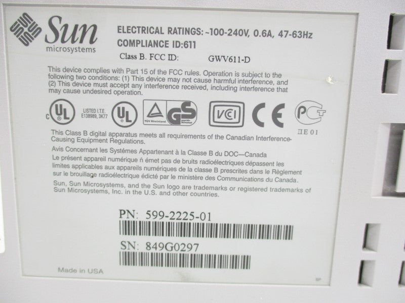 FOXBORO P0971UL REV. 0A 599-2225-01 100-240V 0.6A NSNP