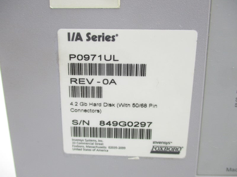 FOXBORO P0971UL REV. 0A 599-2225-01 100-240V 0.6A NSNP