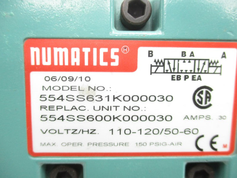 NUMATICS 554SS631K000030 110-120V 30A NSNP