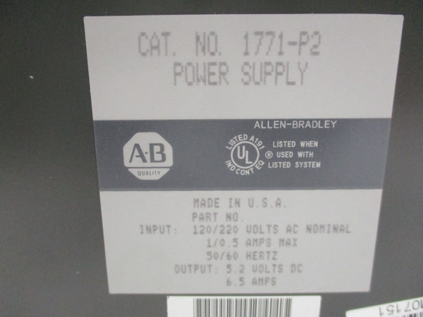 ALLEN BRADLEY 1771-P2 SER. D 120/240VAC 6.5A (AS PICTURED) NSMP