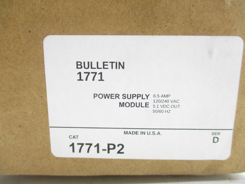 ALLEN BRADLEY 1771-P2 SER. D 120/240VAC 6.5A (AS PICTURED) NSMP