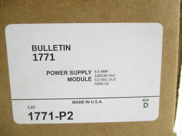ALLEN BRADLEY 1771-P2 SER. D 120/240VAC 6.5A NSFS