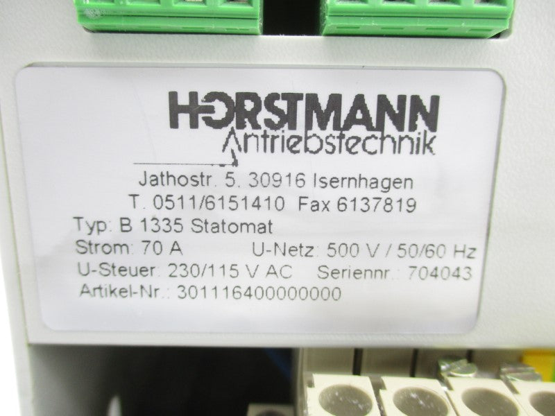 HORSTMANN 301116400000000 B-1335 115/230VAC 70A UNMP