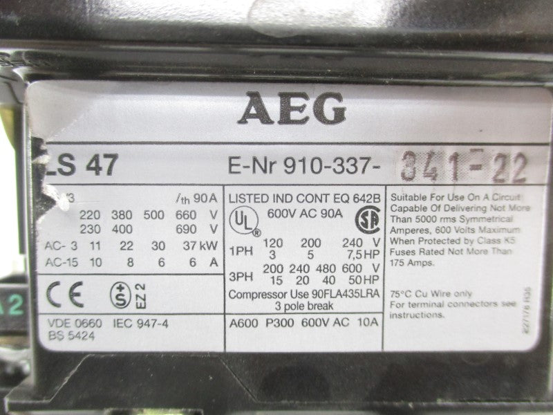 AEG 910-337-341-22 110/120V UNMP