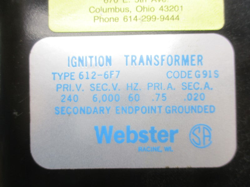 WEBSTER 612-6F7 240V.75A NSNP