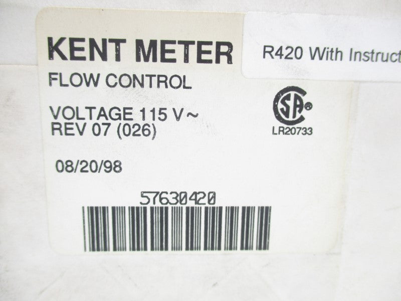 KENT 57630-420 R-420 115V .2A REV. 07 NSMP
