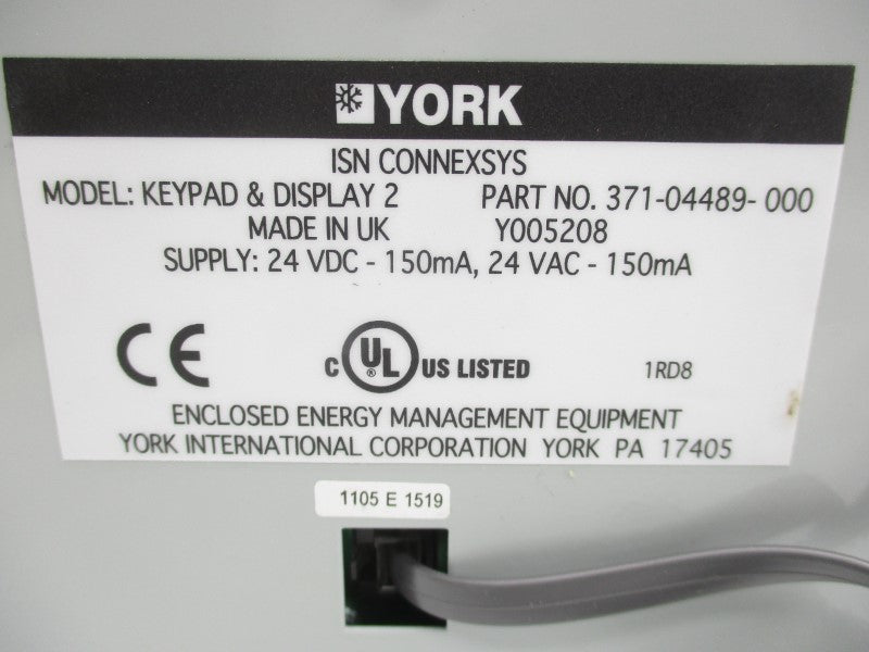 YORK 371-04489-000 24VAC NSMP