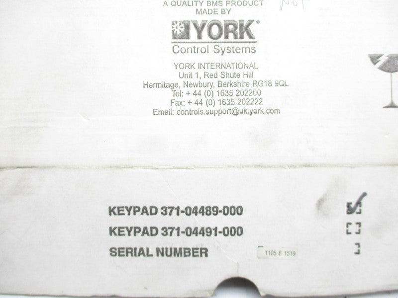 YORK 371-04489-000 24VAC NSMP