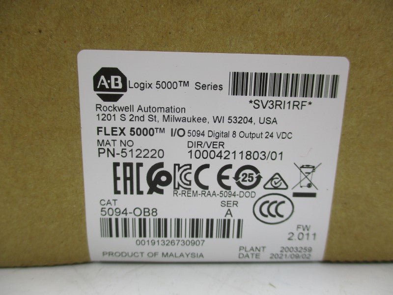 ALLEN BRADLEY 5094-OB8 SER. A F/W 2.011 24VDC NSFS