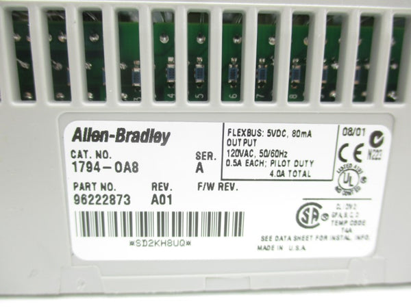 ALLEN BRADLEY 1794-OA8 SER. A 120VAC 0.5A REV. A01 NSNP