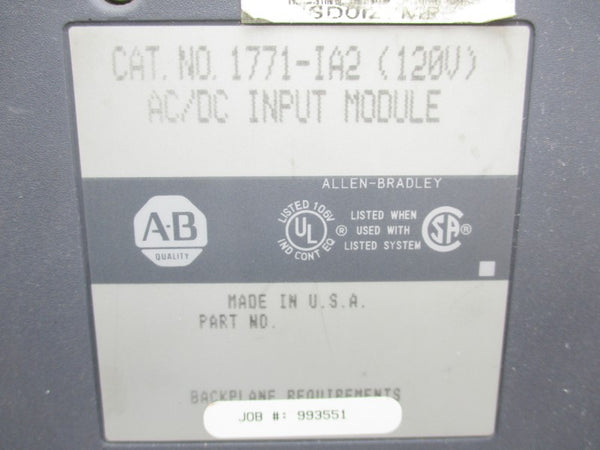 ALLEN BRADELY 1771-IA2 120VAC/DC UNMP