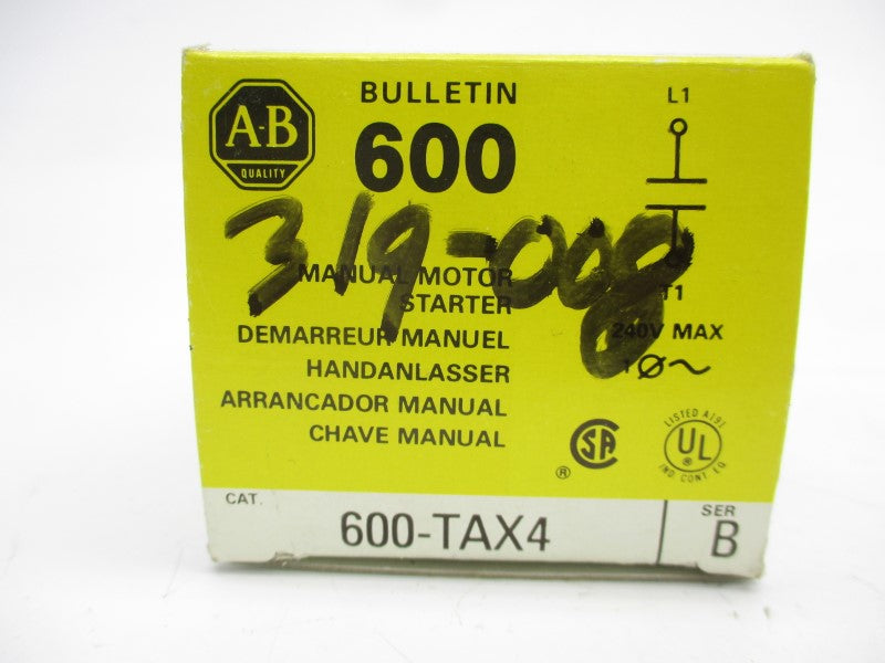 ALLEN BRADLEY 600-TAX4 SER. B 240V (BK/YL) NSMP