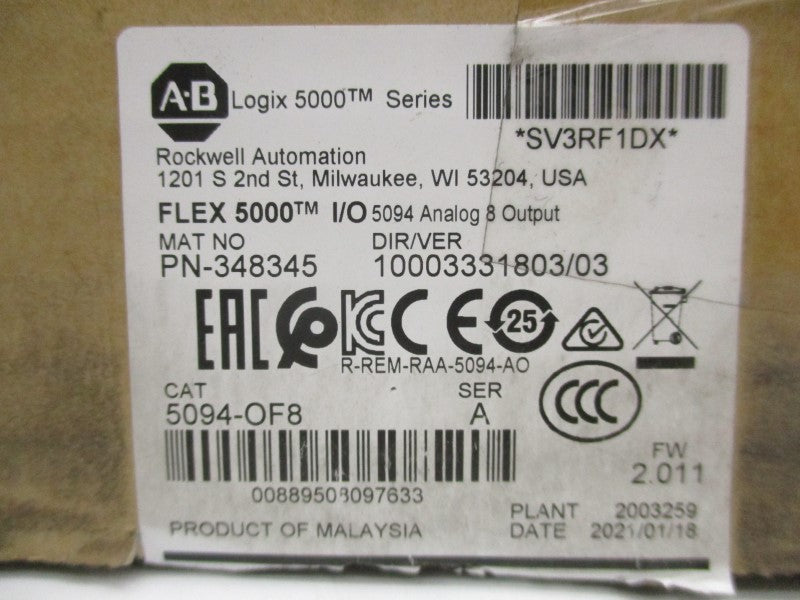 ALLEN BRADLEY 5094-OF8 SER. A 18-32VDC NSMP
