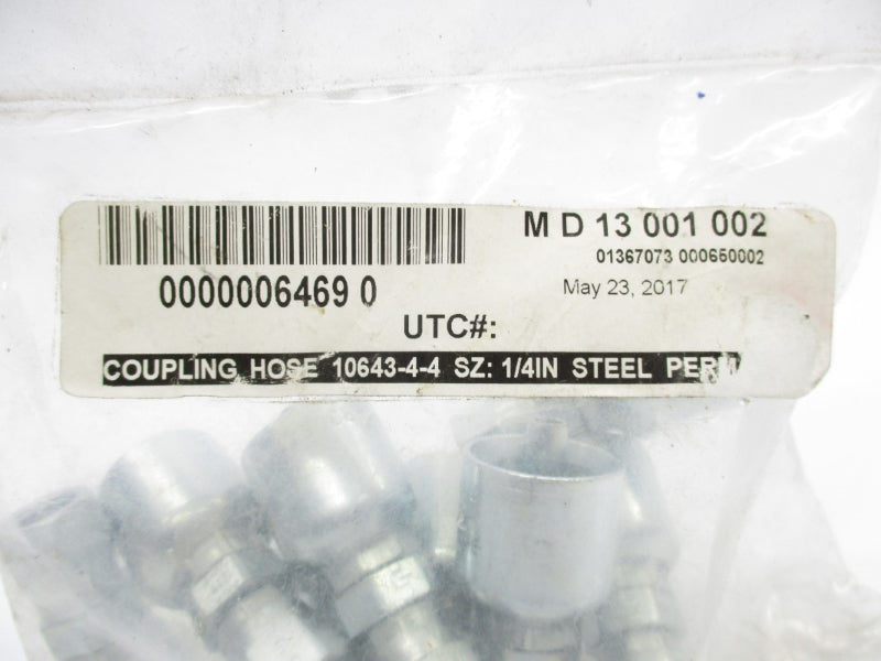 COUPLING 10643-4-4 1/4" (PKG of 8) NSMP