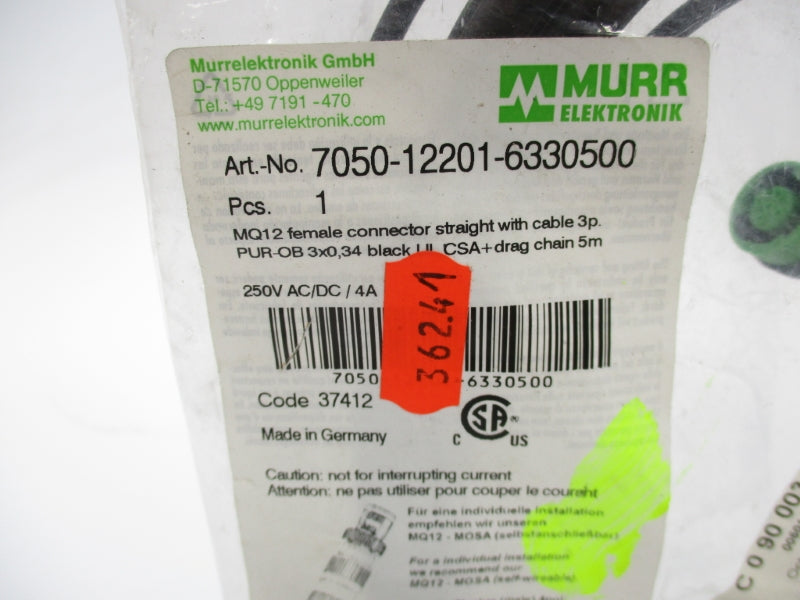 MURR ELEKTRONIK 7050-12201-6330500 250VAC/DC 4A NSMP