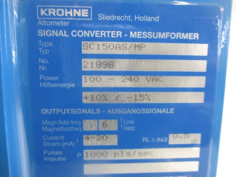 KROHNE SC150AS/MP 100-240VAC UNMP