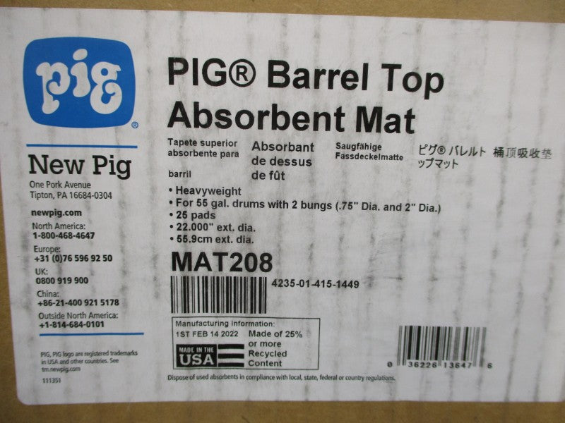 NEW PIG MAT208 (PK OF 25) NSFS