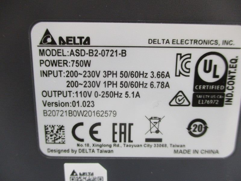 DELTA ASD-B2-0721-B 200-230V 3.66A NSMP