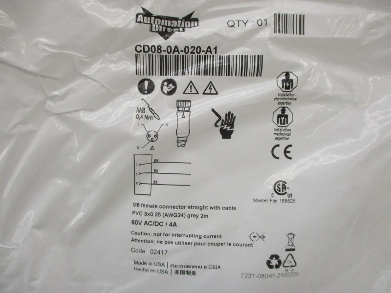 AUTOMATION DIRECT CD08-0A-020-A1 60VAC/DC 4A NSMP