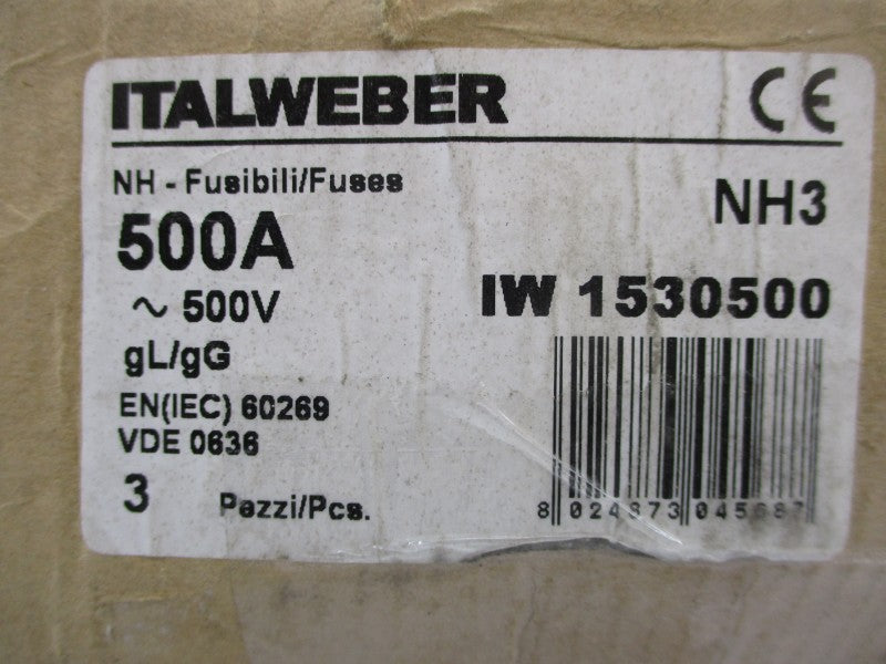 ITALWEBER NH3500A 500V 500A (PKG OF 3) NSMP
