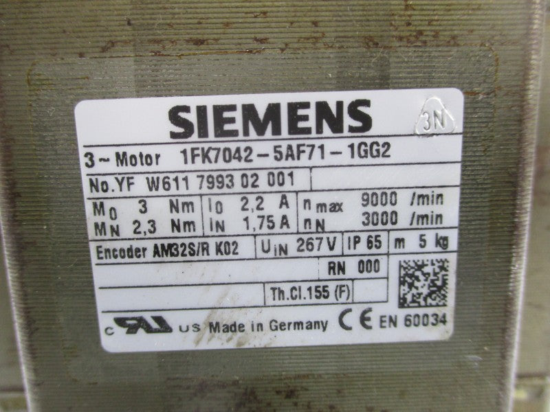 SIEMENS 1FK7042-5AF71-1GG2 2.2/1.75A NSNP