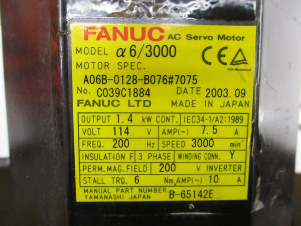FANUC A06B-0128-B076#7075 114V 7.5A NSNP