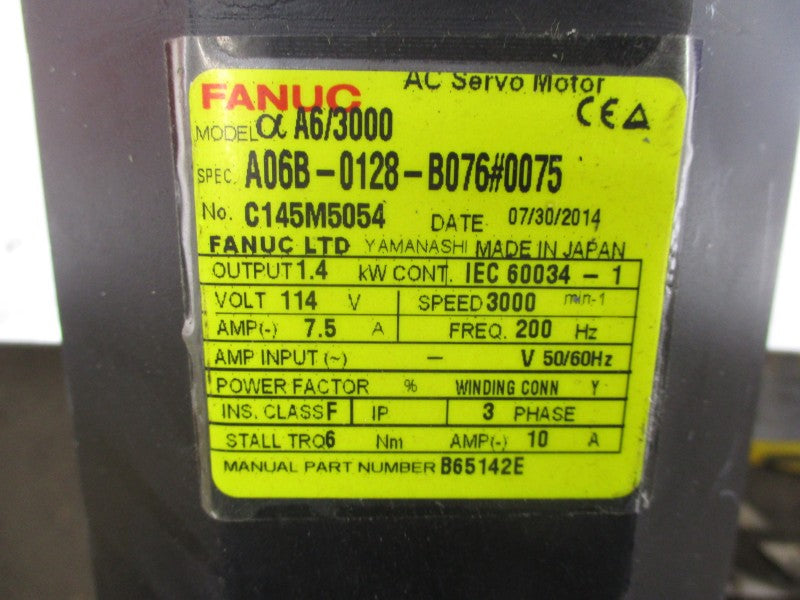 FANUC A06B-0128-B076#0075 114V 7.5A NSNP