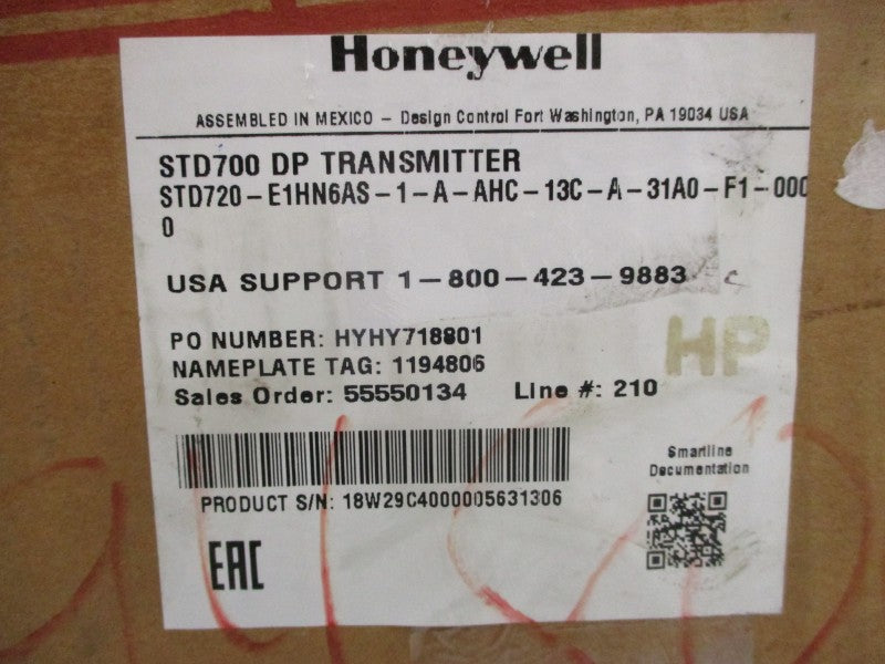 HONEYWELL STD720-E1HN6AS-1-A-AHC-13C-A-3-1A0-F1-0000 11-42VDC 4500PSI NSMP