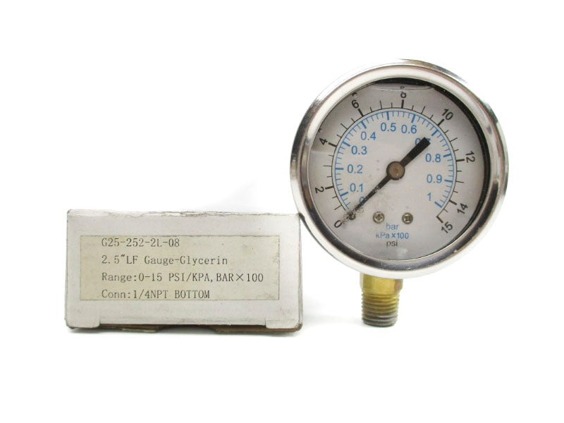 GAUGE G25-252-2L-08 0-15PSI NSMP