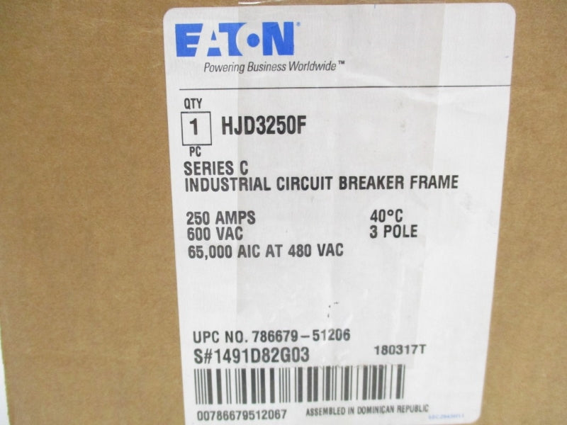 EATON HJD3250F SER. C 600VAC 250A NSMP