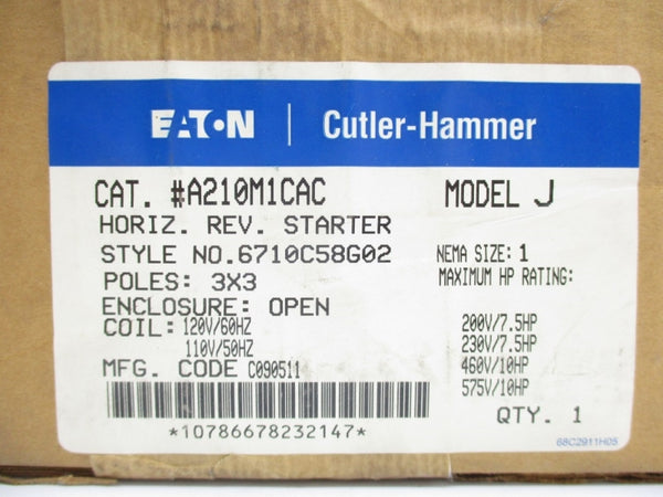 CUTLER HAMMER A210M1CAC 110/120V NSFS