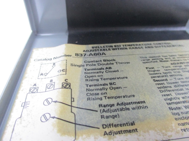 ALLEN BRADLEY 837-A60 SER. A 24-600V 470'F NSNP