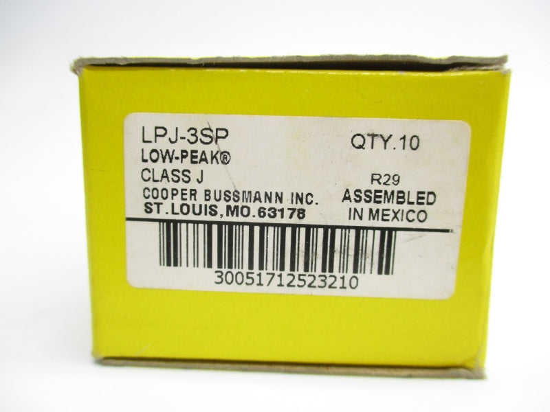 BUSSMANN LPJ-3SP 600VAC 3A (PKG OF 10) (YL/YL) NSMP