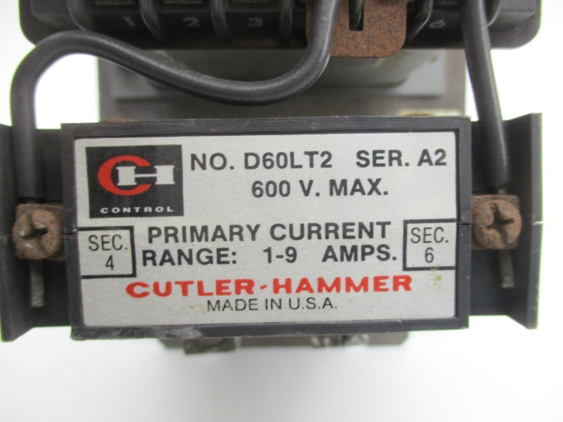 CUTLER HAMMER D60LT2 SER. A2 600V 1-9A 4-6S UNMP