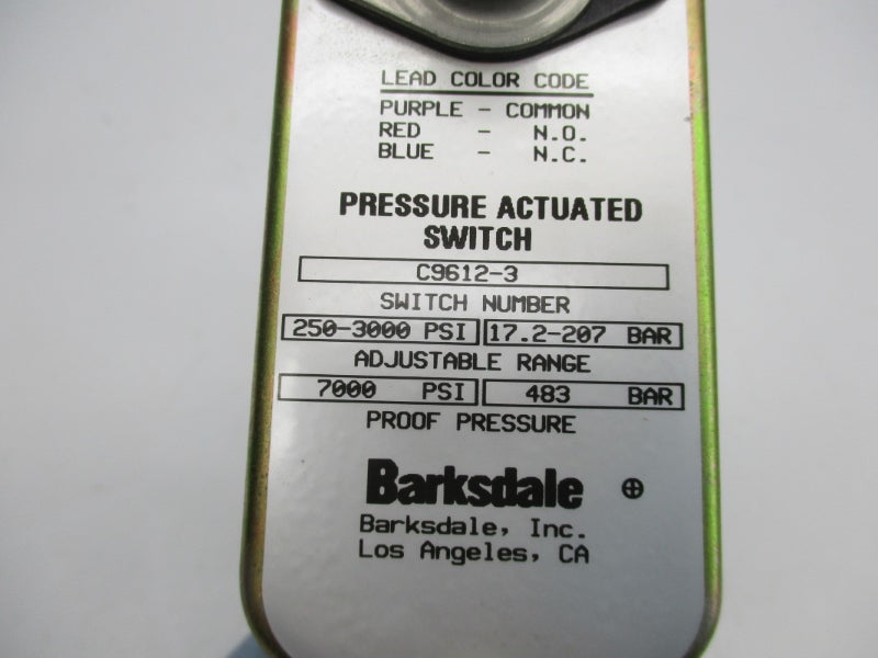 BARKSDALE C9612-3 250-3000PSI NSNP