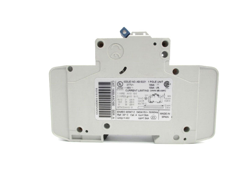 ALLEN BRADLEY 1489-A1C100 SER. A 277V 10A NSNP