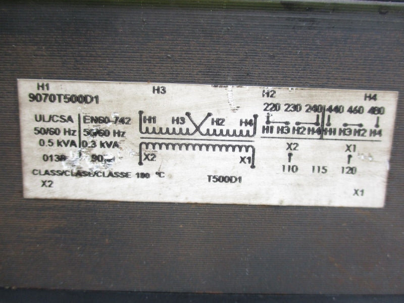 SQUARE D 9070T500D1 480V 0.5KVA UNMP