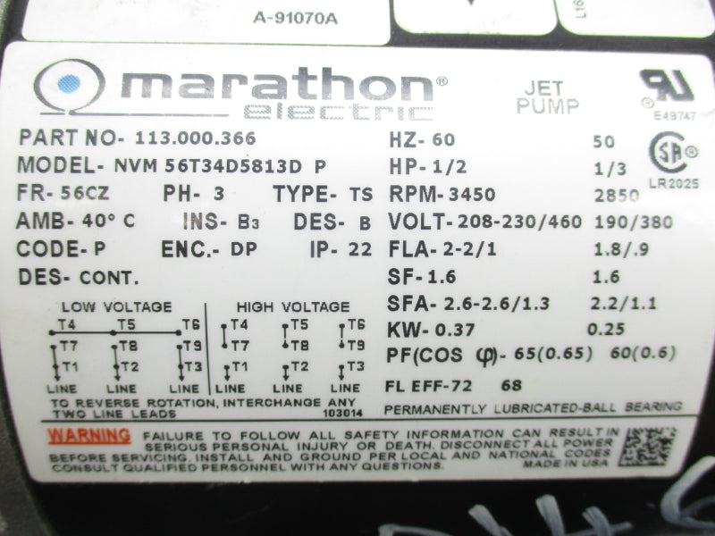 PUMP 3002K641 208-230/460V NSNP