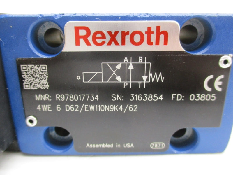 REXROTH 4WE6D62/EW110N9K4/62 R978017734 110/120V NSNP