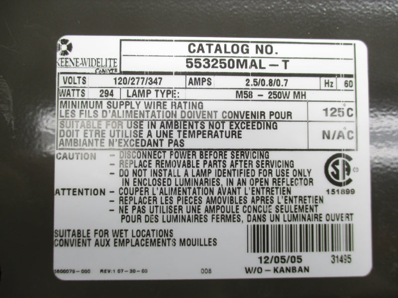 KEENE 553250MAL-T 347V 0.7A NSNP
