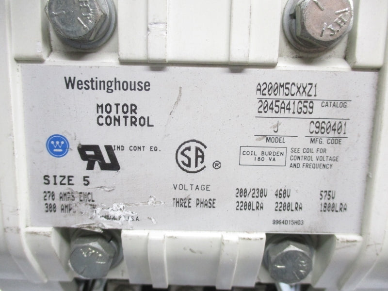 WESTINGHOUSE 2045A41G59 200/230VAC 270A UNMP