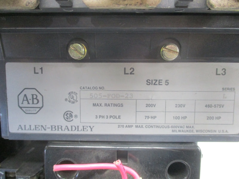 ALLEN BRADLEY 505-FOD-23 SER. L 110/115-120V 270A UNMP