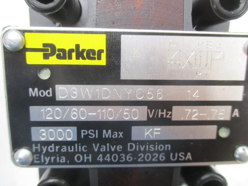 PARKER D3W1DNYC5614 110/120V .72-.75A 3000PSI NSNP