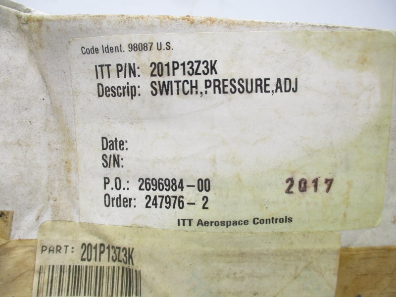 ITT 201P13Z3K 480VAC 5A 200-1500PSI NSMP