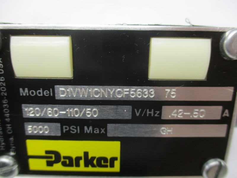 PARKER D1VW1CNYCF5633 110-120V .42-.50A 5000PSI NSNP