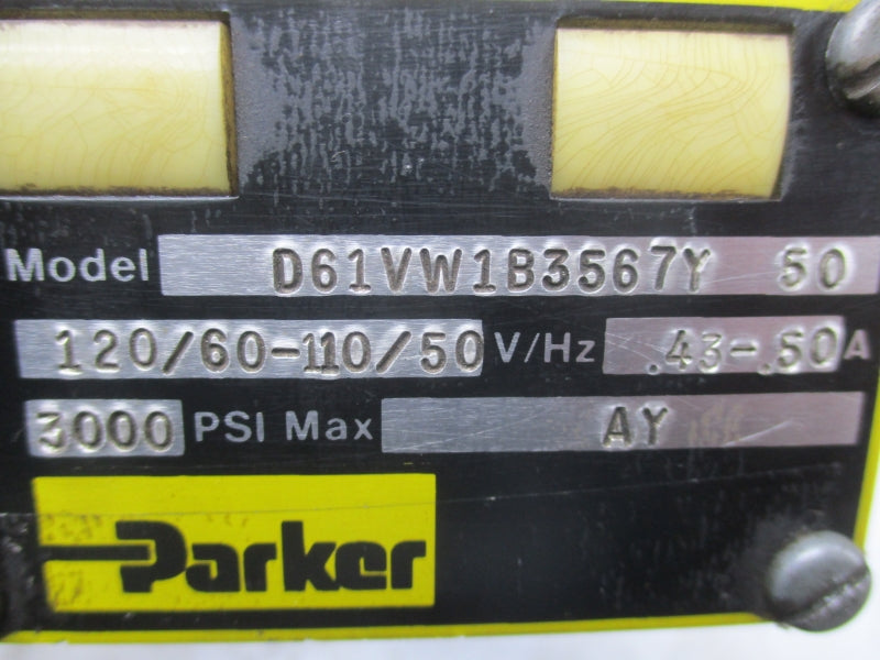 PARKER D61VW1B3567Y 110-120V .43-.50A 3000PSI UNMP