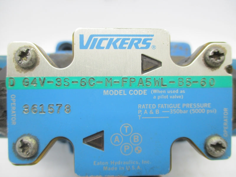VICKERS DG5S8-6C-T-M-FPA5WL-B5-60 361578 110-120V .48/.46A 3000PSI NSNP