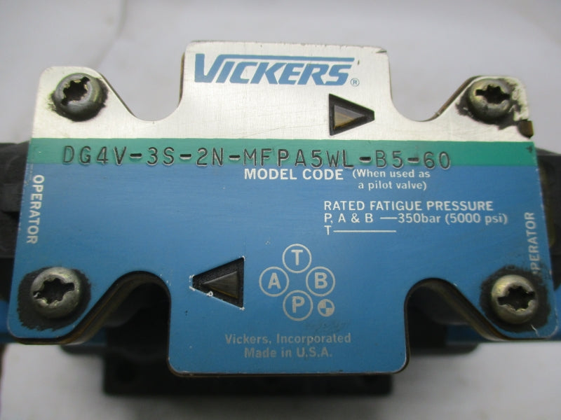 VICKERS DG4V-3S-2N-MFPA5WL-B5-60 110/120V .44/.40A 5000PSI (AS PICTURED) UNMP