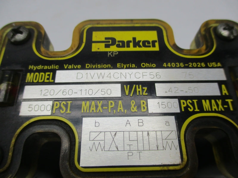 PARKER D1VW4CNYCF5675 110/120V .42-.50A 1500-5000PSI NSNP